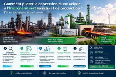 Comment piloter la conversion d'une aciérie à l'hydrogène vert sans arrêt de production : étapes techniques et coûts réels
