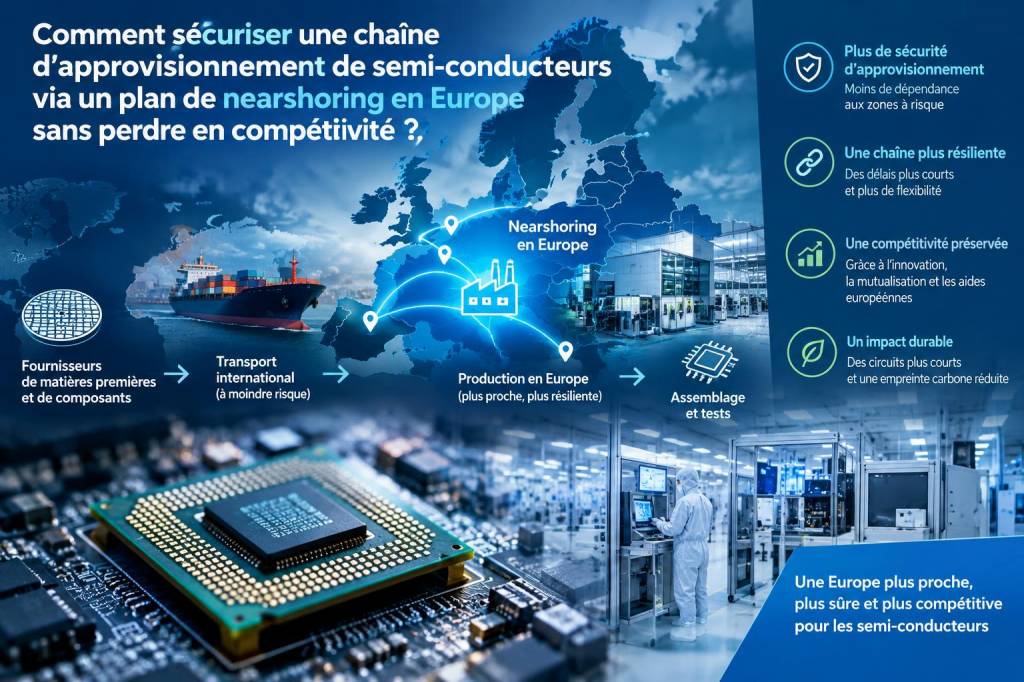 Comment sécuriser une chaîne d'approvisionnement de semi‑conducteurs via un plan de nearshoring en Europe sans perdre en compétitivité