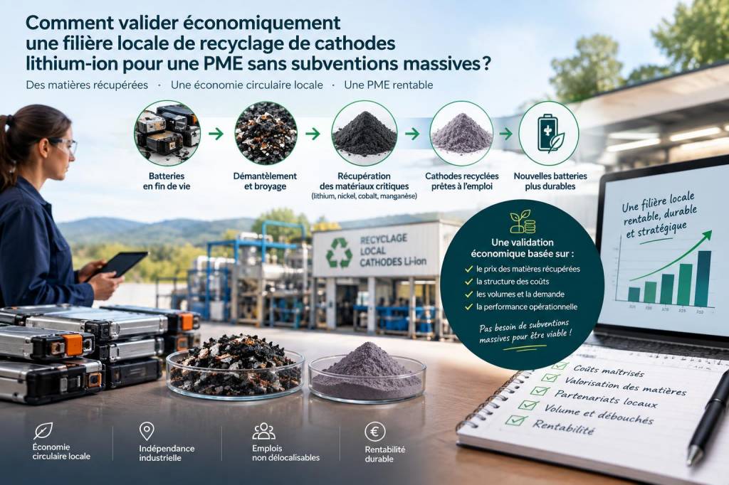 Comment valider économiquement une filière locale de recyclage de cathodes lithium‑ion pour une PME sans subventions massives