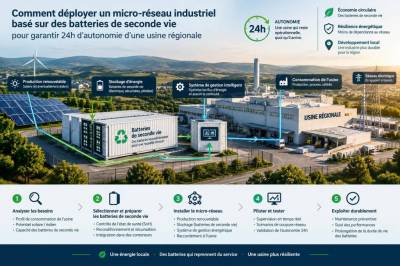 Comment déployer un micro‑réseau industriel basé sur des batteries de seconde vie pour garantir 24h d'autonomie d'une usine régionale